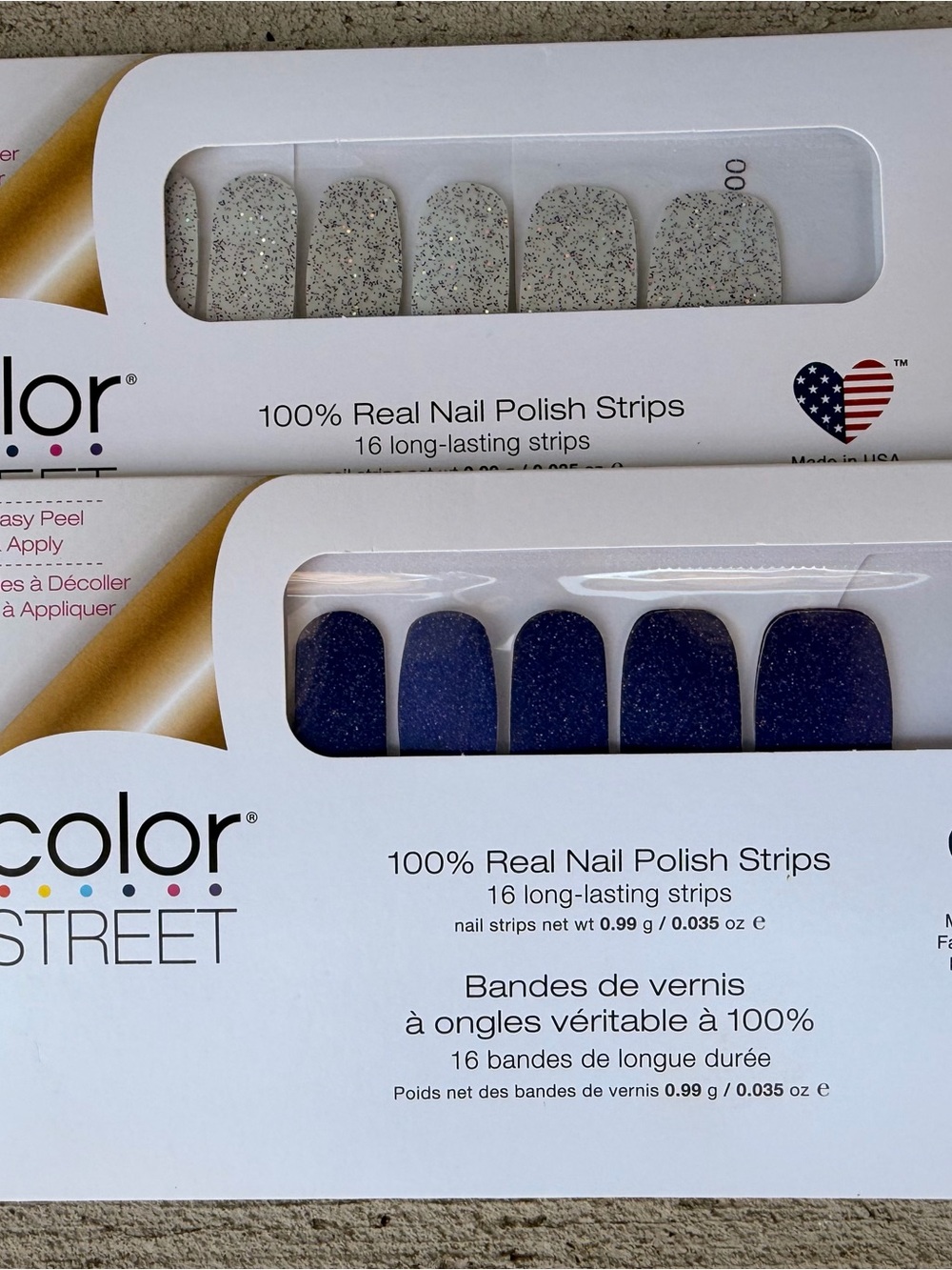 Color Street Glitter Nail Polish Strips - Blue and Silver NEW SEALED